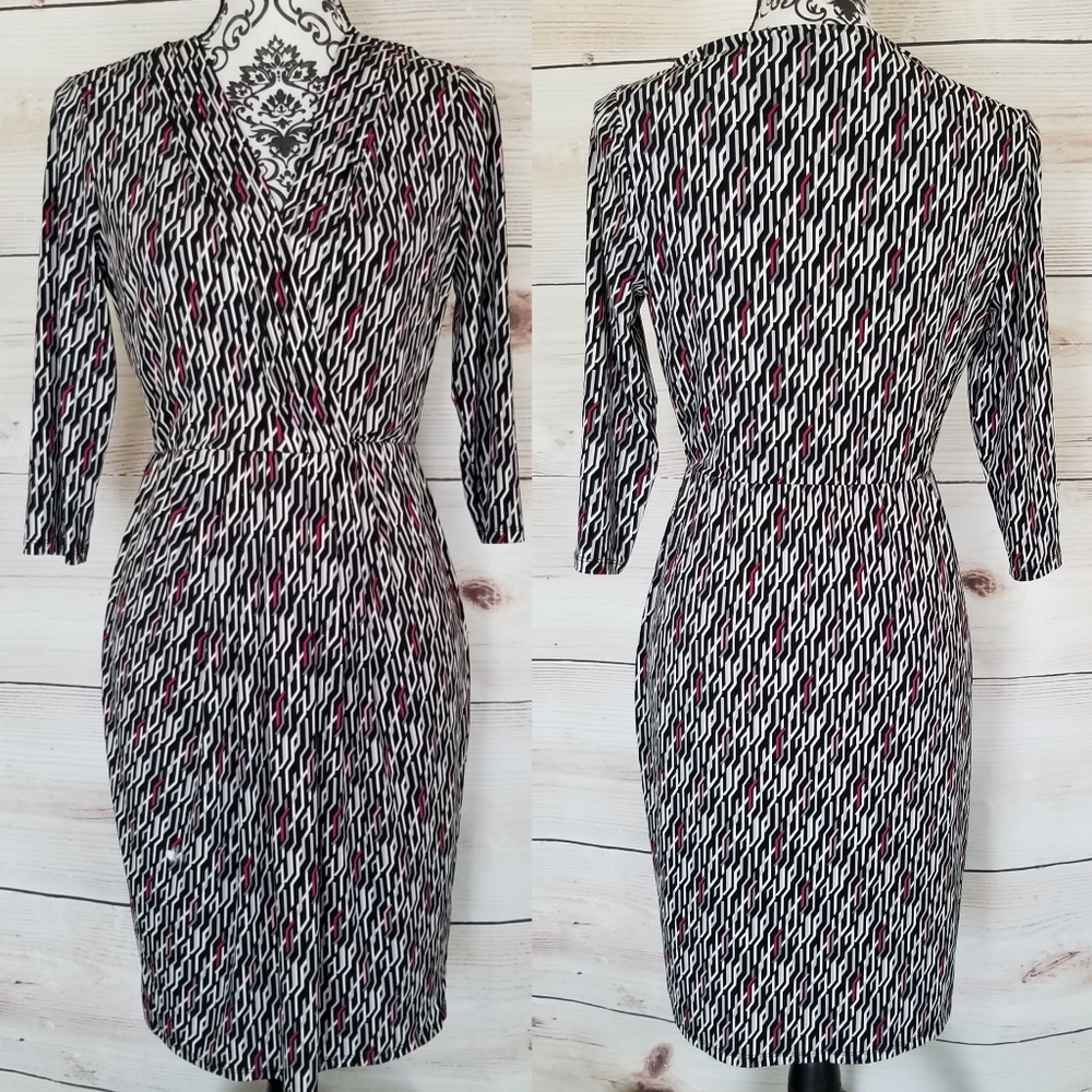 White House Black Market 3/4 Sleeves Dress Sz S